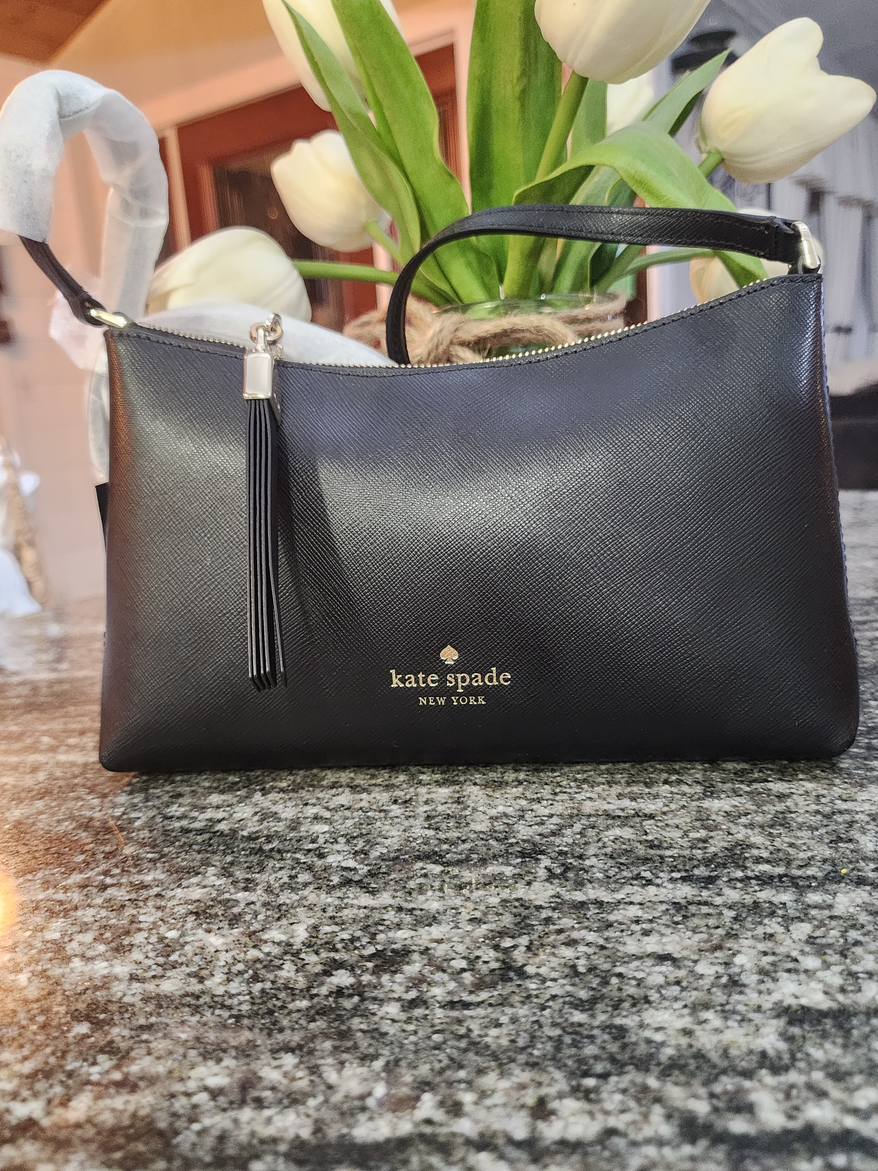 Kate Spade New York Black Saffiano Leather Crossbody - Nwt-961.5
